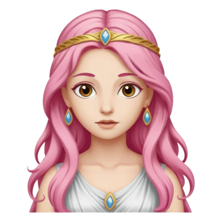 Pink greek goddess long hair sticker