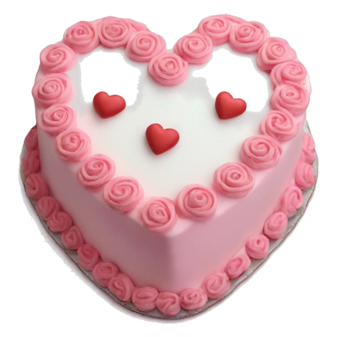  pink vintage heart cake with white frosring along the edges sticker