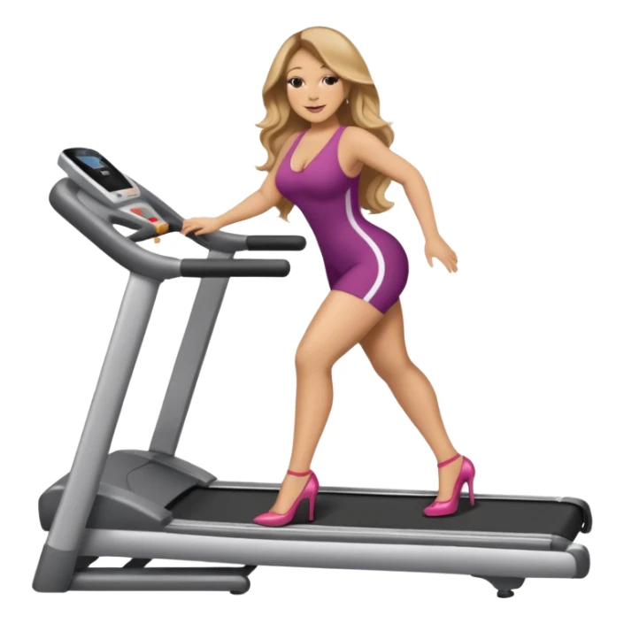 Mariah Carey wearing heels on treadmill sticker