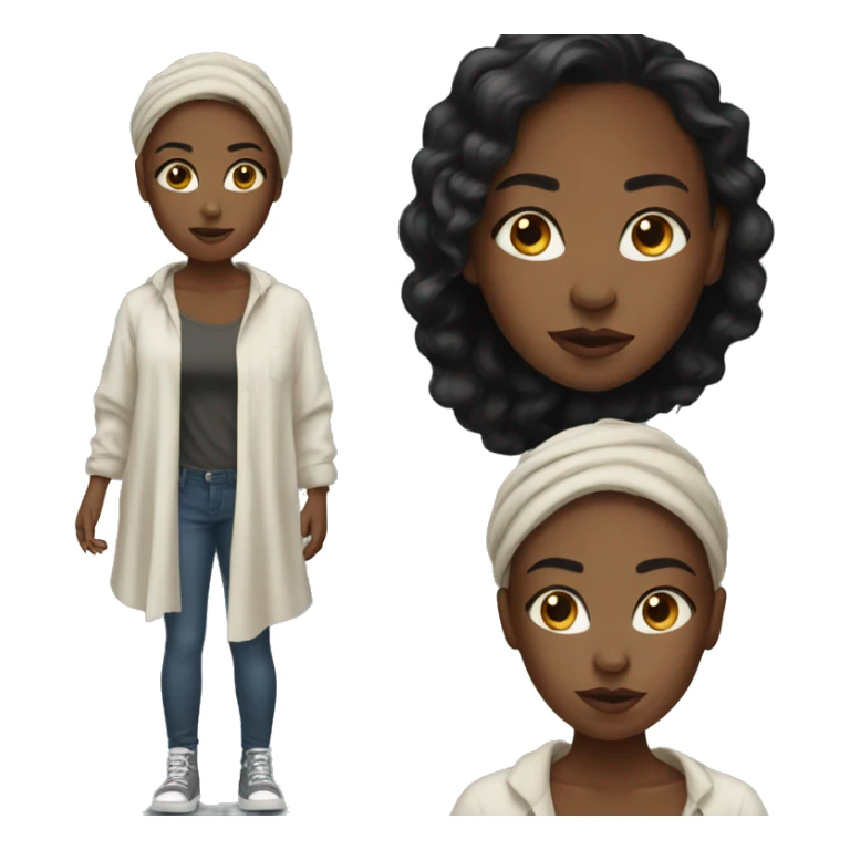 stunning black girl with long shirt sticker