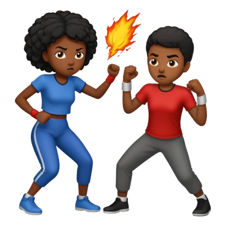 Black girl beating up black boy sticker