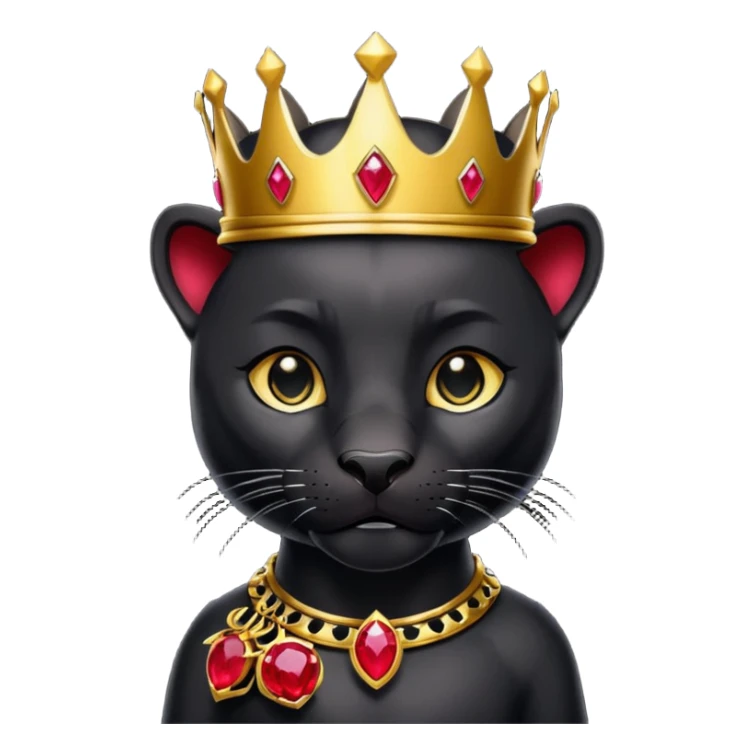 Big black panther and little black panther wearing gold and ruby crowns sticker