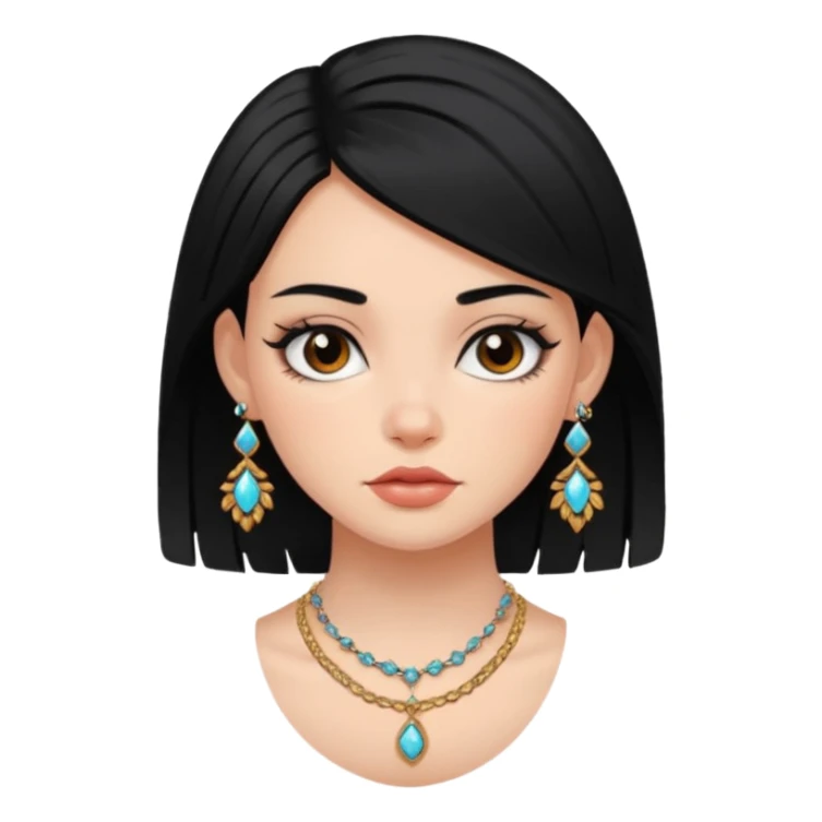 black-haired girl with jewelry and tattoos  sticker