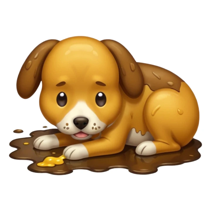 the dog is vomiting on the floor sticker