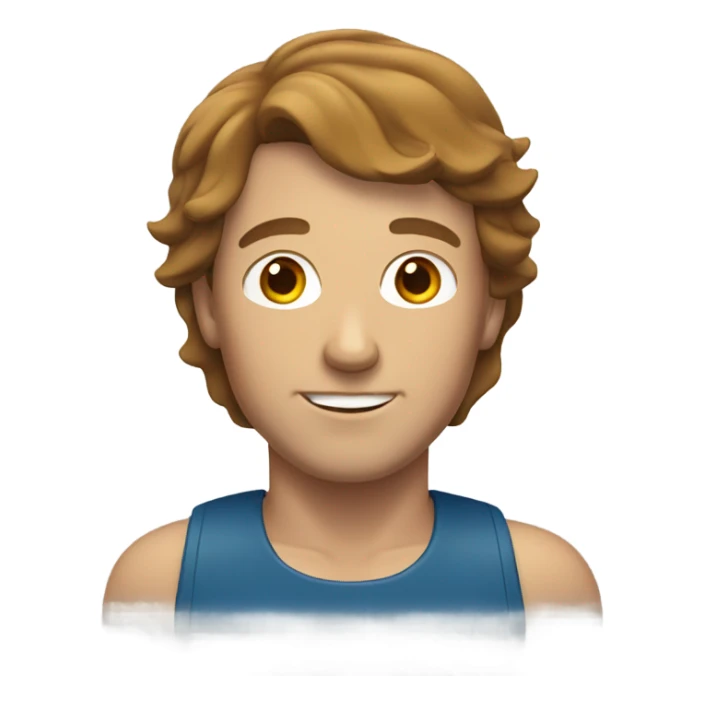 white man with brown hair swimming sticker