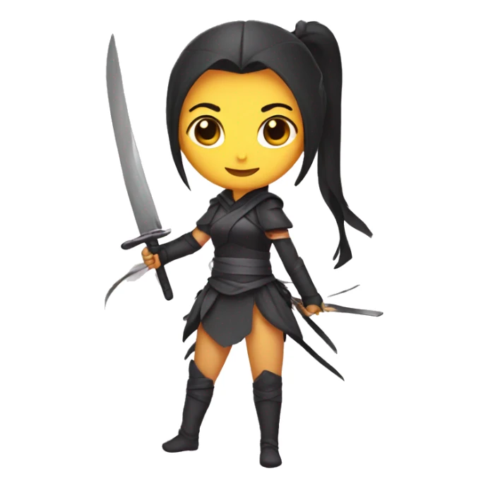 Ninja princess with knife and fairy wings sticker