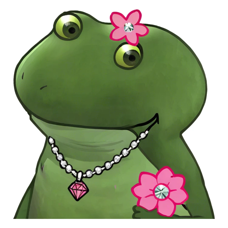 Pink Flower shaped diamond necklace  sticker