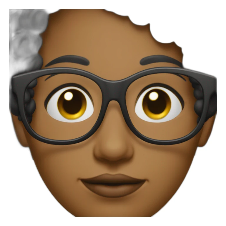 mujer bonita pelo negro y moño con lentes opticos sticker