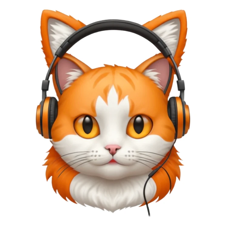 cat wearing headphones sticker