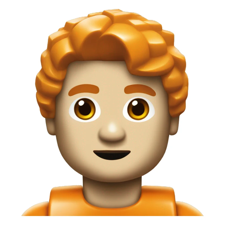 A orange icon of lego style sticker