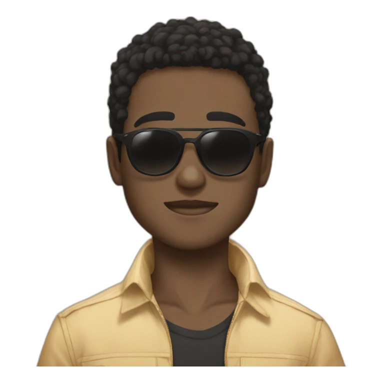 Anime boy black hay with sunglasses sticker