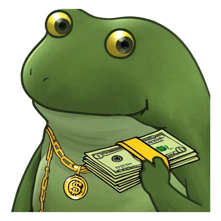 gold swag with money sticker