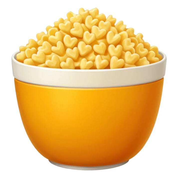 Popcorn and Mac and cheese on a tall bowl sticker