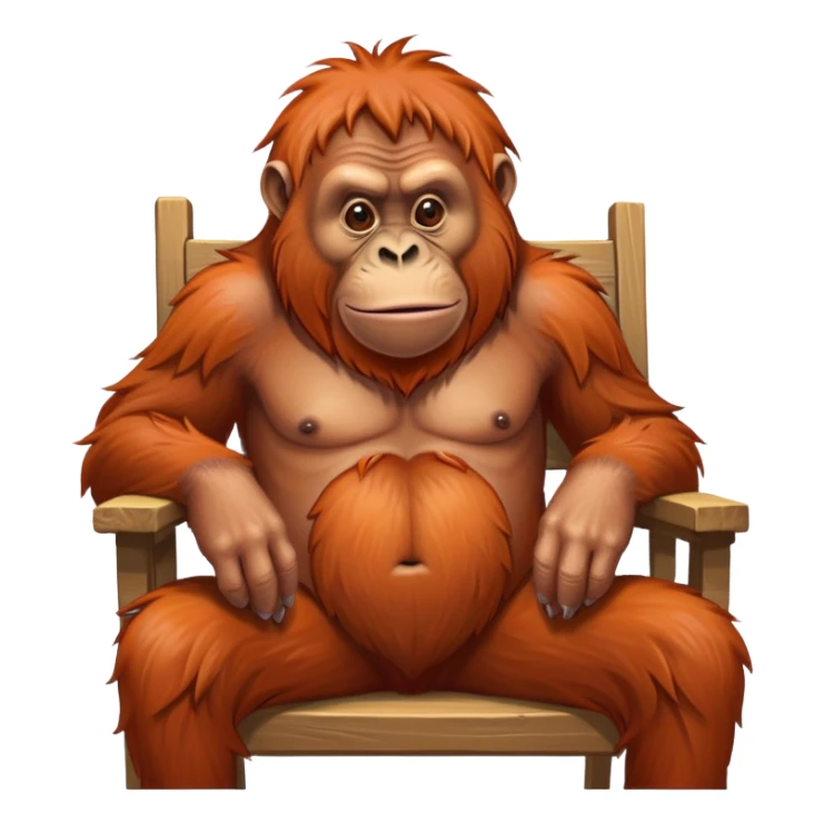 Ugly orangutan on a week chair that look autistic sticker