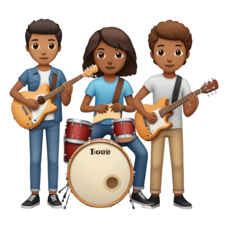 group of indie musicians with guitars, keyboards, and drums sticker