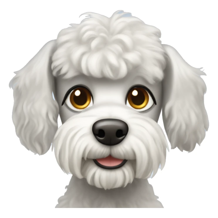 White schnauzer poodle mix dog  sticker