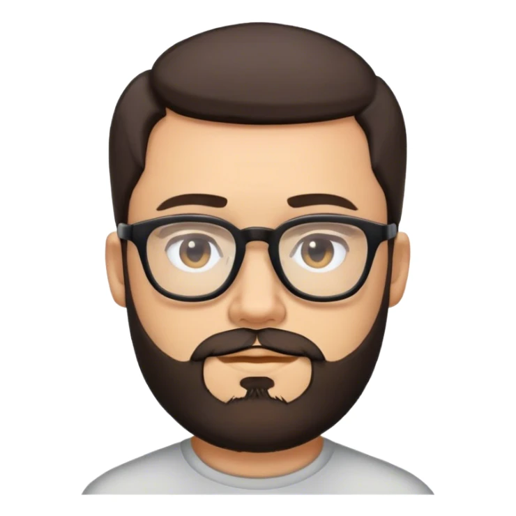 short dark hair glasses & beard sticker