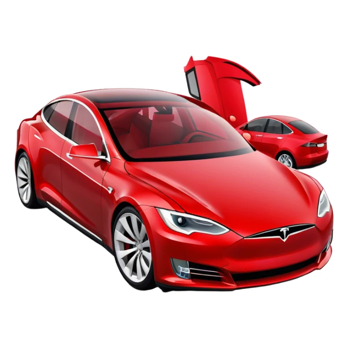 Tesla Model S - Tesla (Model Year: 2022) (Iconic colour: Red) sticker