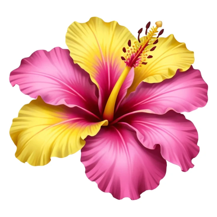 yellow and pink hibiscus flower sticker