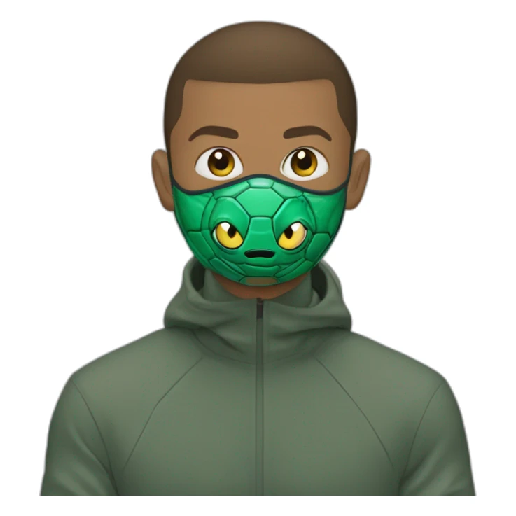 Kyllian Mbappé avec un masque de tortue ninja sticker