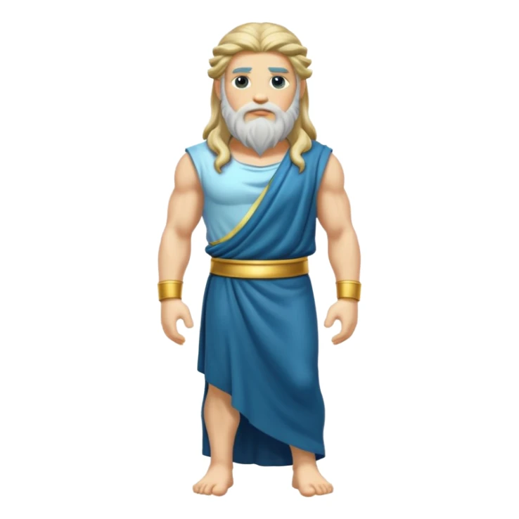 Zeus, whole body, long hair, lightinings, leaning against sticker