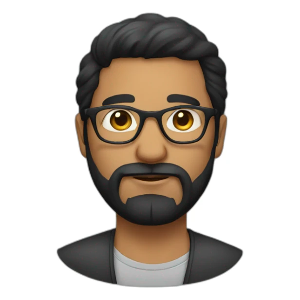 Face only black hair Indian with glasses and beard sticker