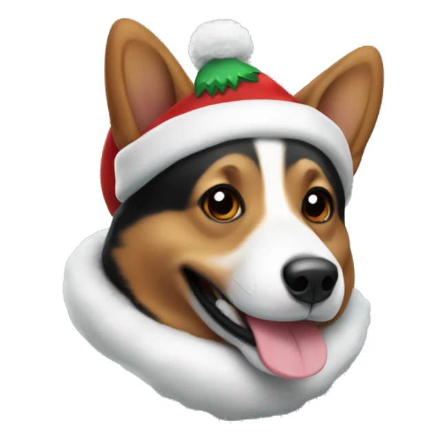 Black corgi in Christmas costume  sticker