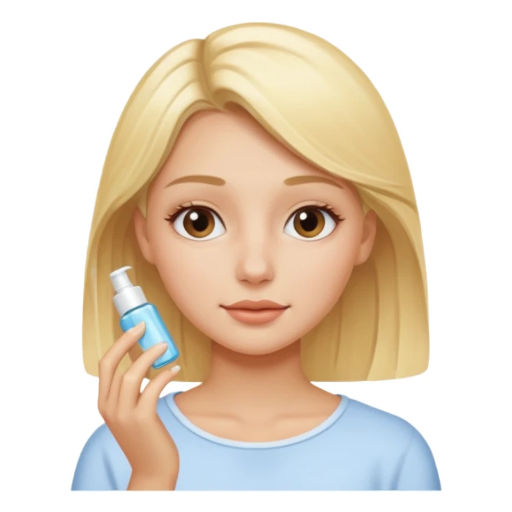 haz una chica rubia haciendose su skincare sticker