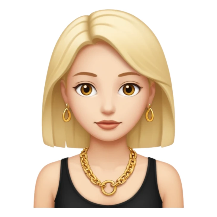 woman wearing a gold chain necklace sticker