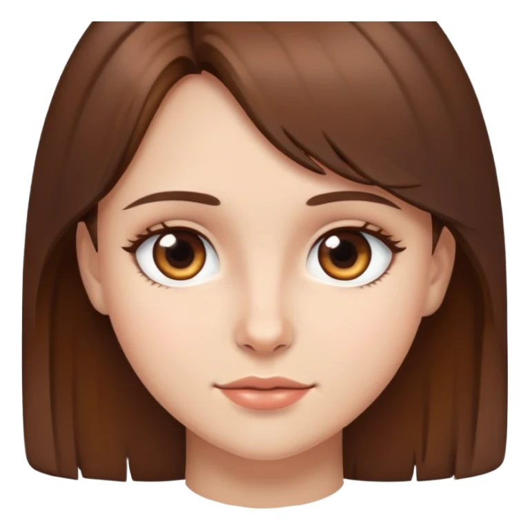 brown haired girl with brown eyes  sticker