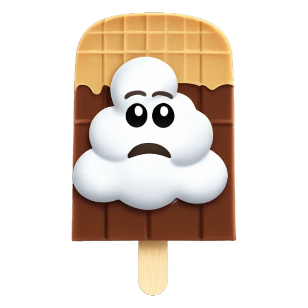 Chocolate ice cream bar on popsicle stick sticker