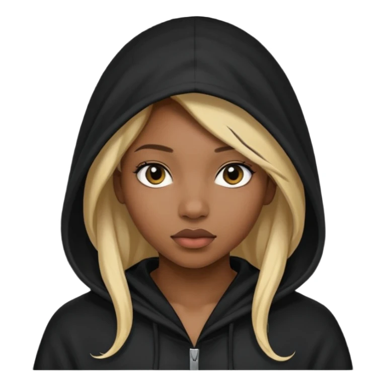 Hooded blonde black woman sticker