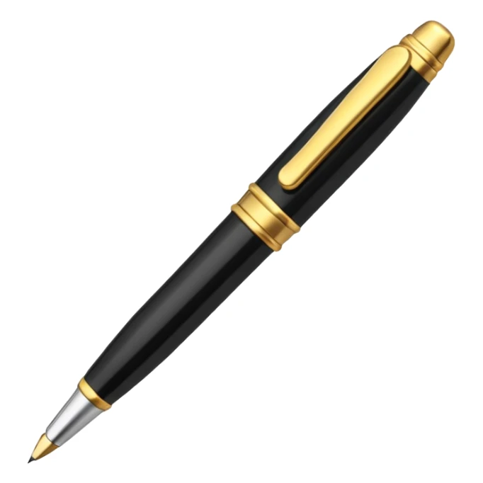 3D perspective academic premium golden luxury black pen sticker