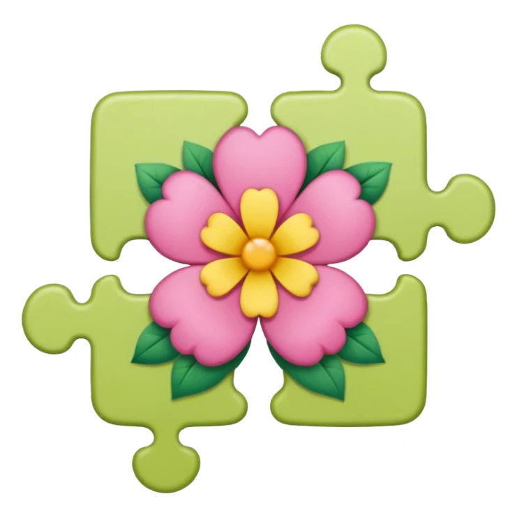 One piece of the puzzle + flower sticker