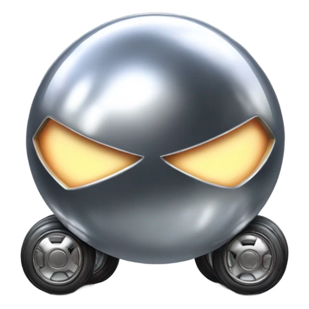 Metal cute Kirby ball driving on 4 car wheels sticker