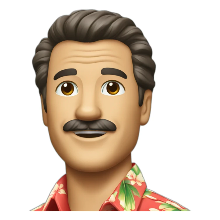 Smiling Magnum PI in Hawaiian shirt sticker