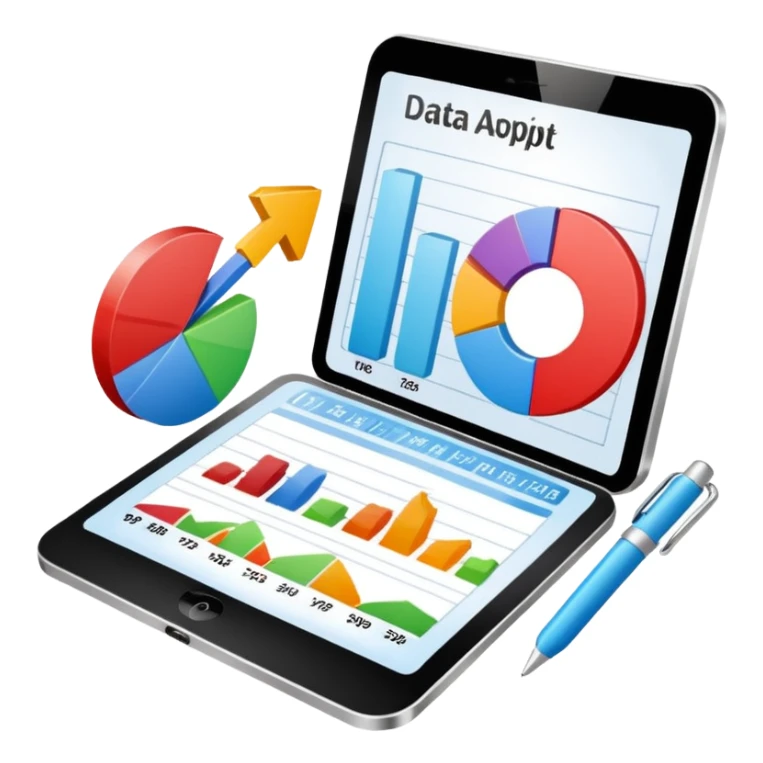 data analyze report chart no technology sticker