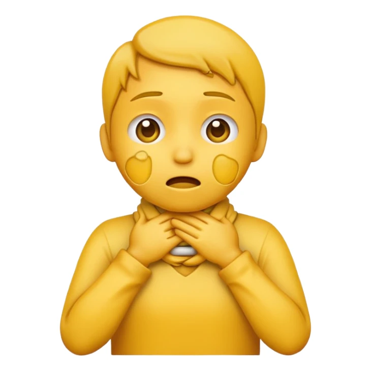 yellow choking emoji with hands around its neck sticker