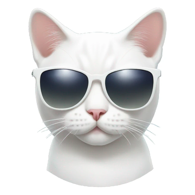 White British cat with sunglasses at the beach  sticker