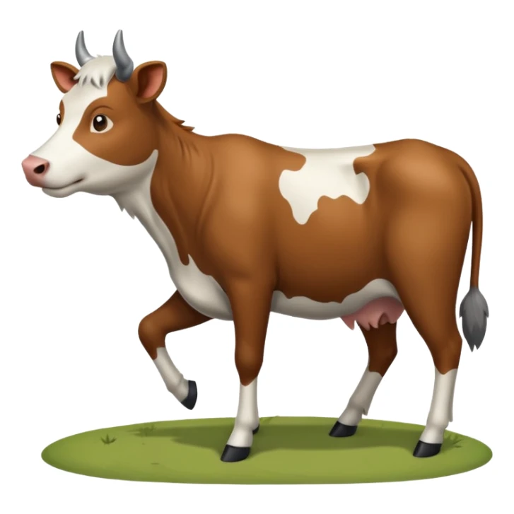 A cow being HUNTED by a wolf sticker