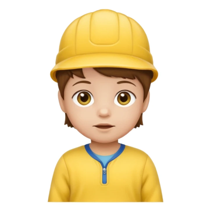 brown hair baby with yellow jersey and hat sticker