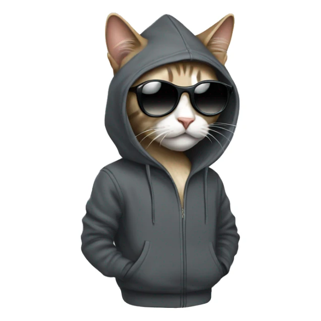 Cat wearing drip hoodie and sunglasses  sticker