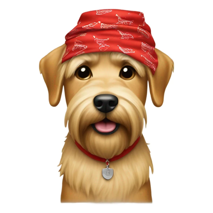 Donald trump and wheaten terrier wearing a red bandana sticker