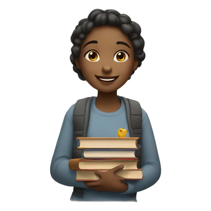 Girl with books sticker