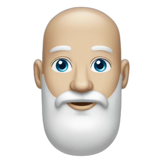 bald man long beard salt and pepper blue eyes sticker