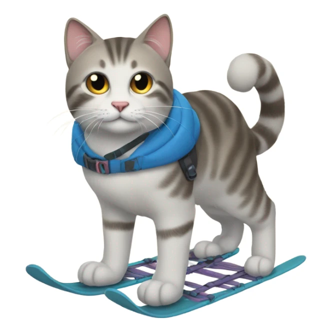 Cat wearing snowshoes  sticker