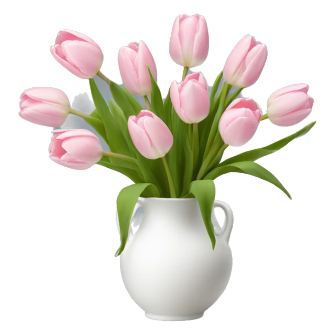 Light pink tulips in white vase sticker