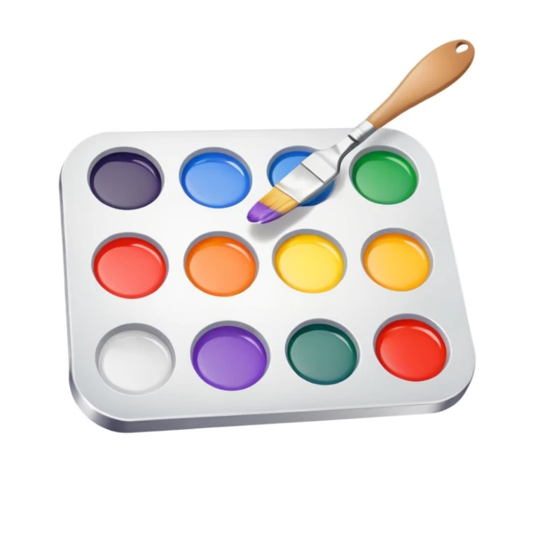 Palette de peinture blanche  sticker