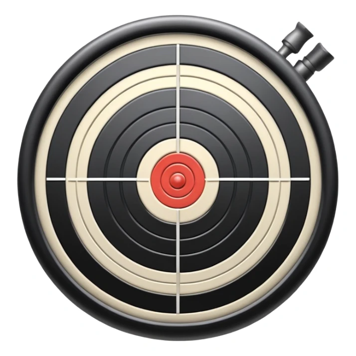 A detailed image of a rifle aimed at a target, with the target's concentric rings clearly visible. The focus is on the precision and accuracy of the sport, with the rifle positioned in front of a neutral background, emphasizing the equipment and the competitive nature of shooting. sticker