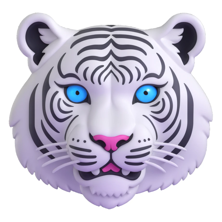 White siberian tiger with blue eyes sticker